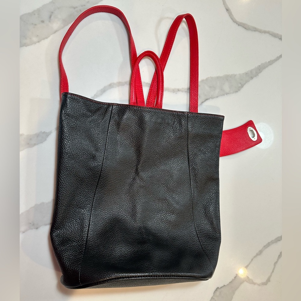 Genuine Leather Convertable Backpack - Picture 4 of 7